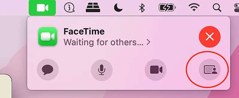 Face time menu