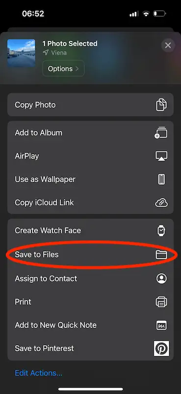 Iphone share menu