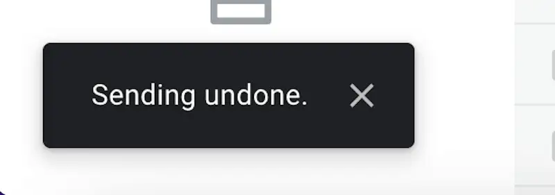 In the image it;s written "Sending undone"