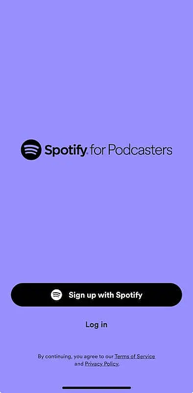 Spotify for Podcasters log in page
