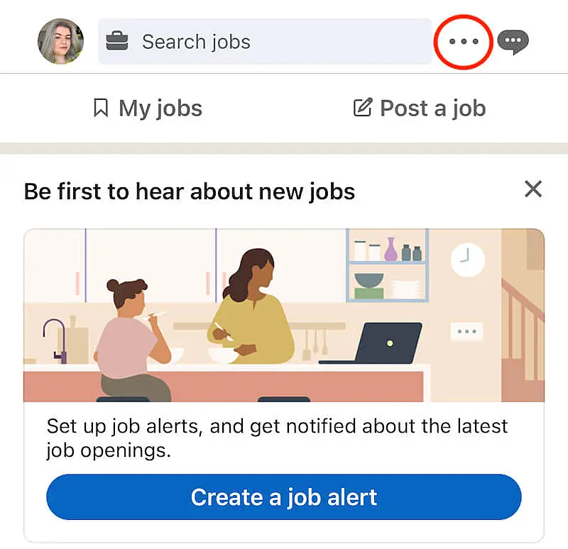 Jobs page on LinkedIn