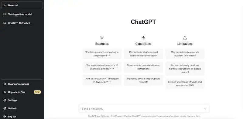 How to use ChatGPT  ChatGPT home page to start using it.