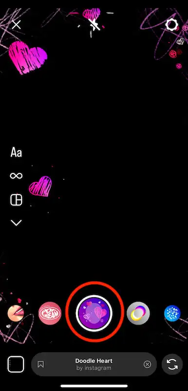 Instagram story page