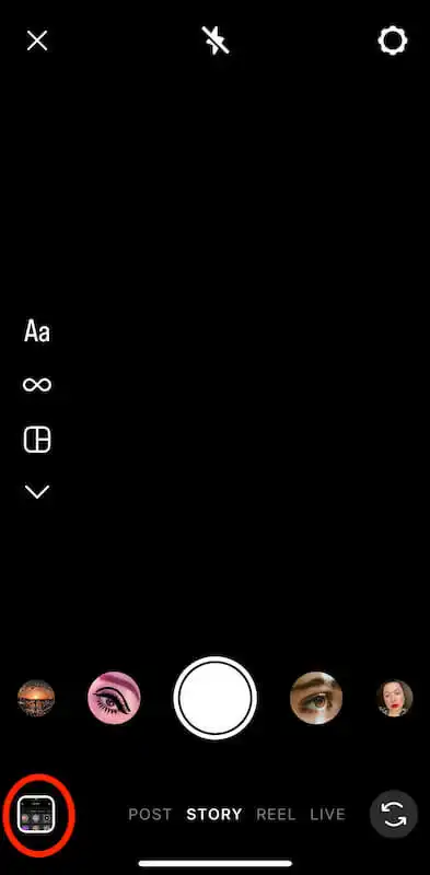 Instagram story page