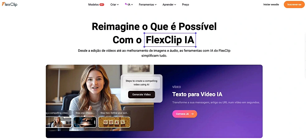 captura de tela do FlexClip