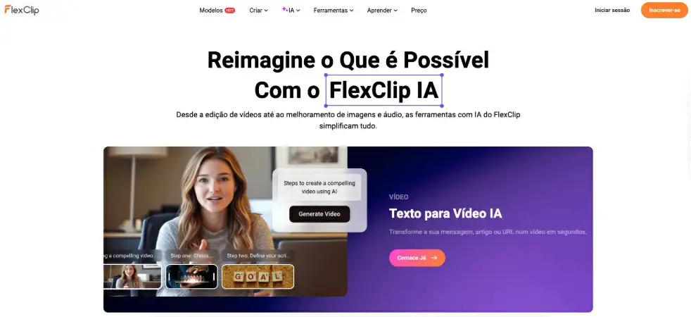 captura de tela do FlexClip