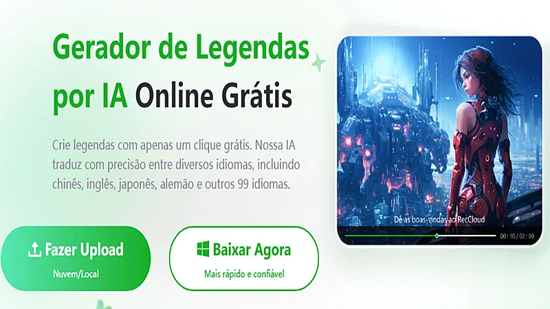 Captura de tela do RecCloud