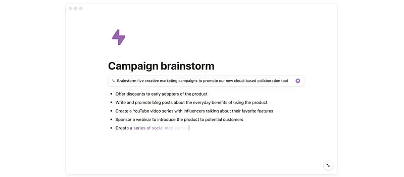 captura de tela da ia para criar textos notion