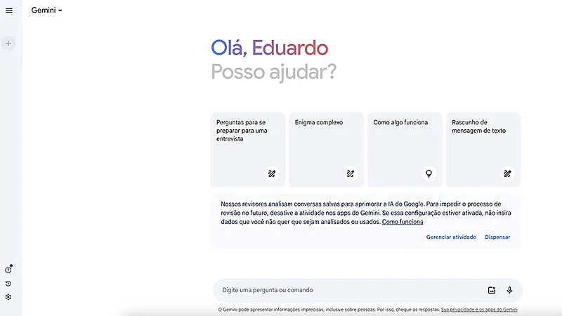 Captura de tela do Gemini