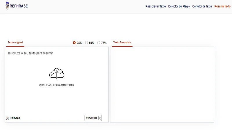 Captura de tela do Rephrase