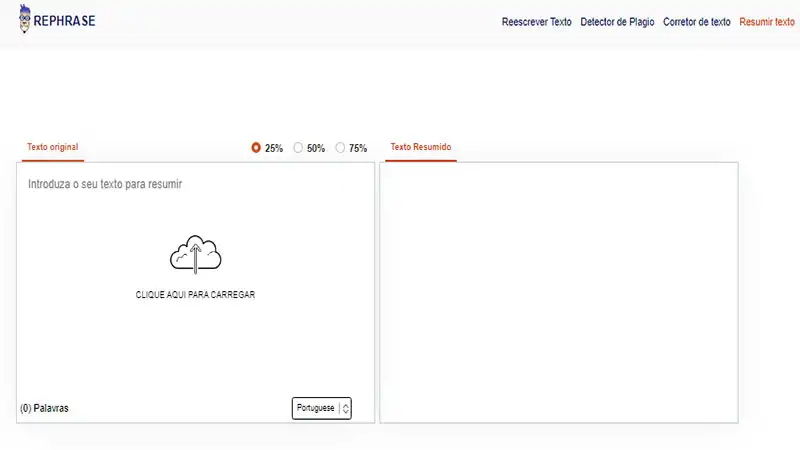 IA para resumir textos Captura de tela do Rephrase