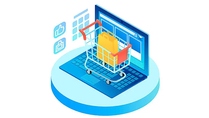 loja virtual aberta na tela de um  computador