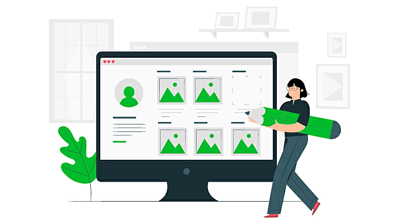 Una persona diseñando una web corporativa