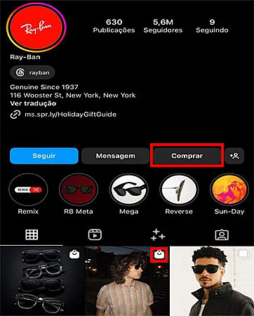 Captura de tela do Instagram