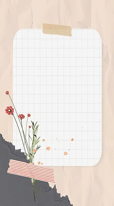 The image shows an Instagram story background where there is a piece of paper in the middle, and flowers on the left corner.