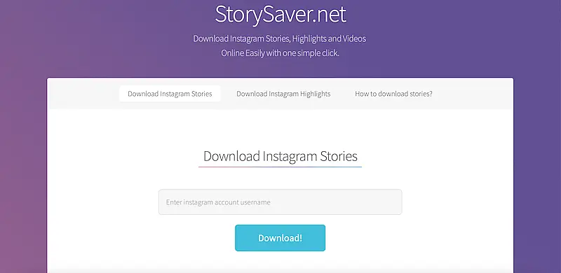 StorySaver page