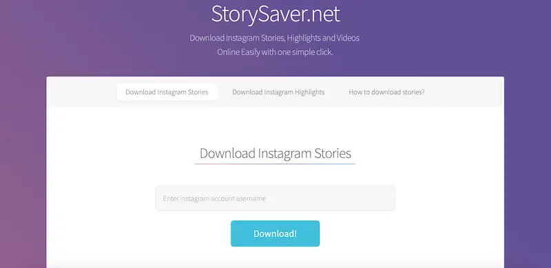 StorySaver page