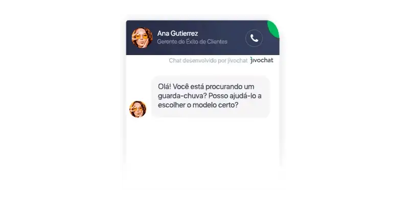 Janela de conversa para atendimento ao cliente do JivoChat