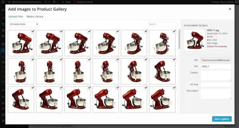 Product image gallery in WooCommerce