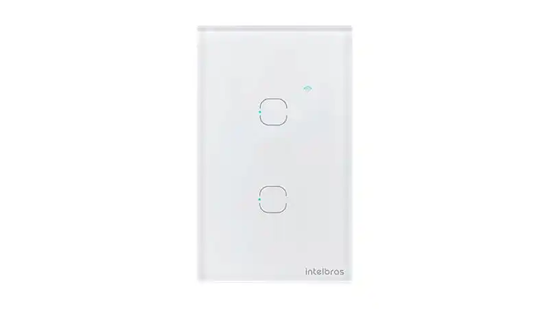 imagem de um interruptor inteligente EWS 1002 na cor branca com dois botões