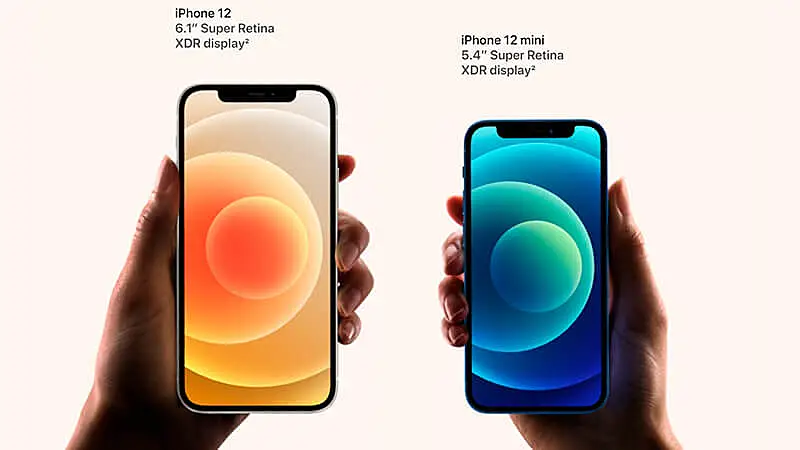 comparação entre o iphone 12 e o iphone 12 mini