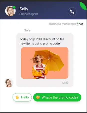 Jivo Marketing - chat campaigns Chat campaign example