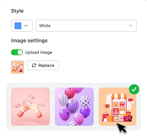JivoChat software page to design popup windows