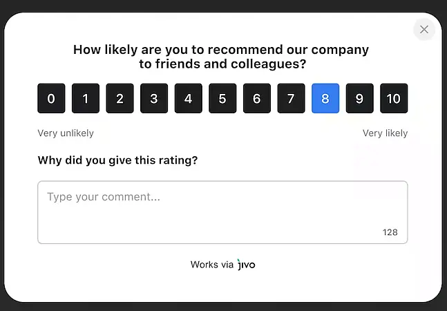 Customer feedback form example