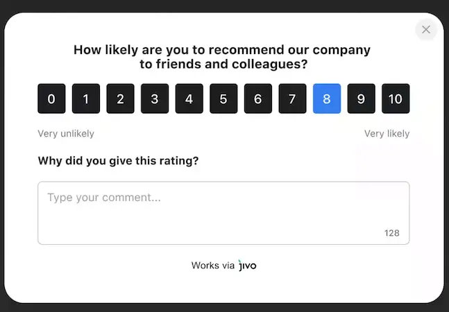 Jivo Marketing - customer feedback Customer feedback form example