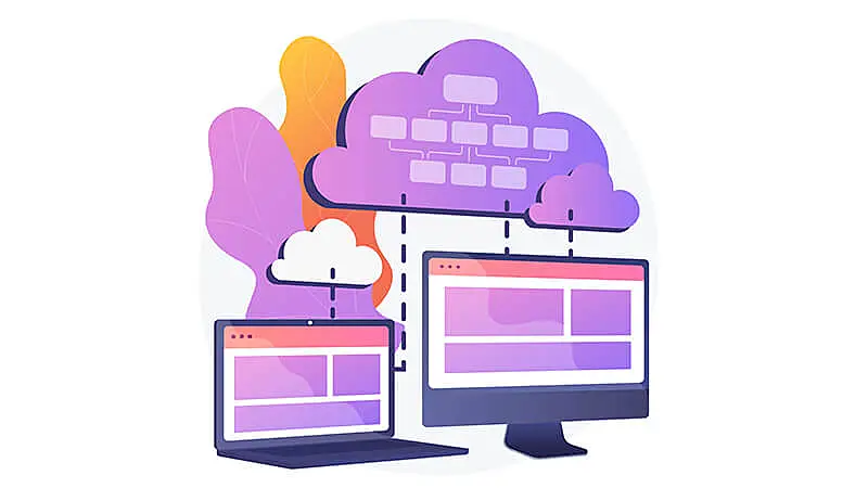 notebook junto a ícones de luta  gráfico email e chat