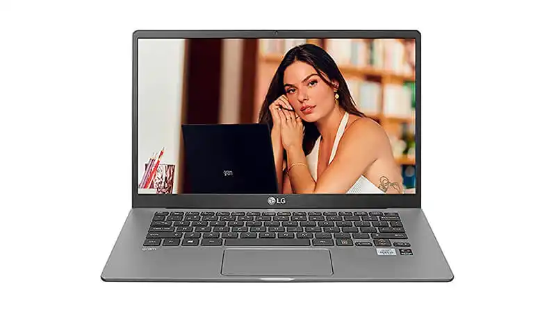 imagem de um notebook LG Gram na cor cinza