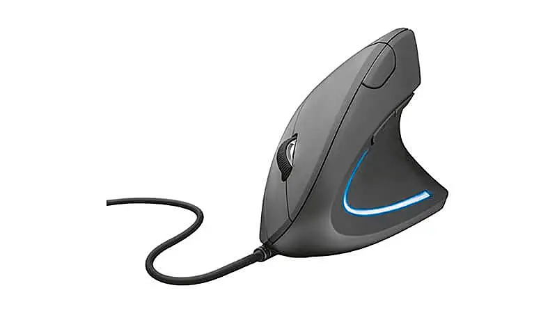 imagem de um mouse ergonômico da Trust na cor cinza