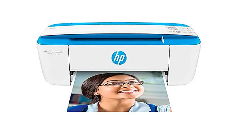 imagem de uma impressora HP Deskjet imprimindo uma fotografia