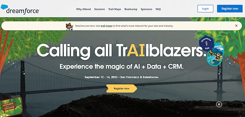 Dream Force landing page