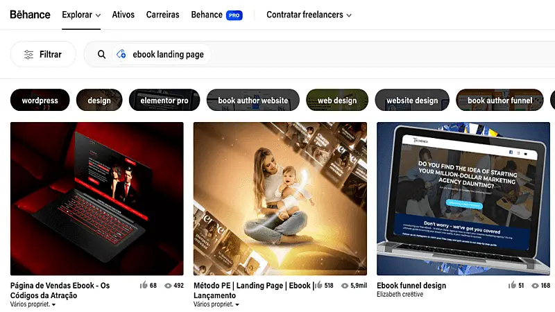 Captura de tela do Behance