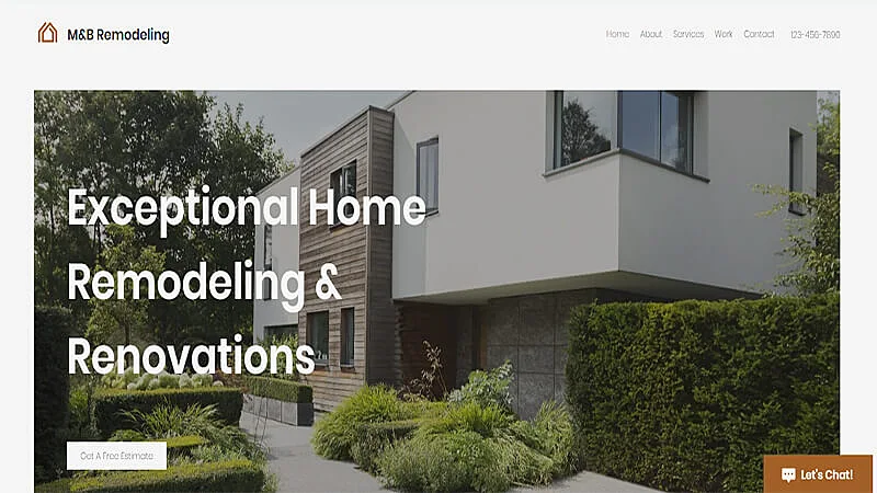 Captura de tela de landing page exemplos da wix