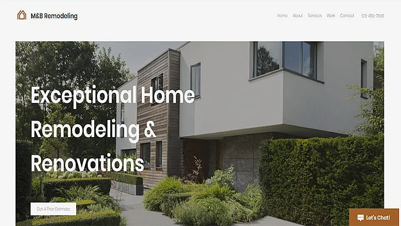 Captura de tela de landing page exemplos da wix