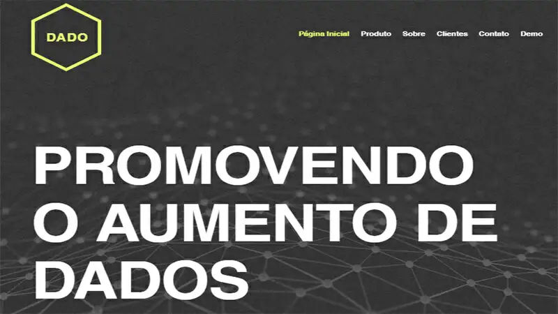 Captura de tela de landing page exemplos da wix