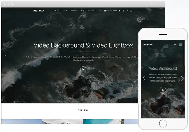 Captura de tela do layout de site Inspiro