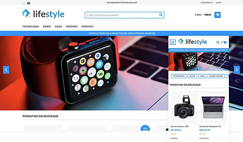 captura de tela do layout de site Lifestyle