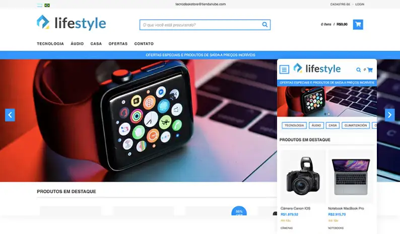 captura de tela do layout de site Lifestyle