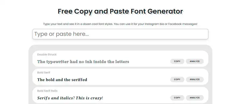 captura de tela do site de letras personalizadas font space