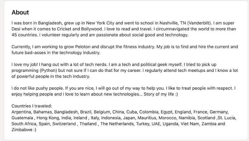 Tanmoy Saha LinkedIn summary