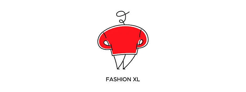 ideia de logo para loja de roupas masculina com ícone plus size