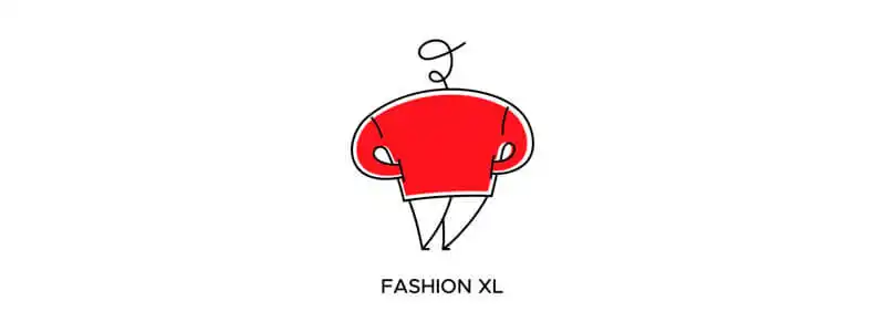 ideia de logo para loja de roupas masculina com ícone plus size