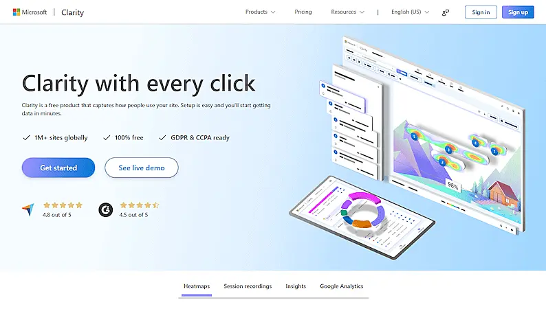Microsoft Clarity website