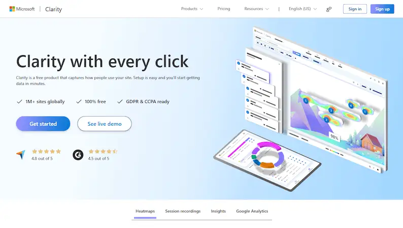 Microsoft Clarity website