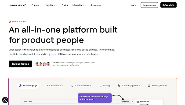 LiveSession website