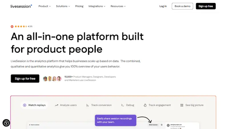 LiveSession website