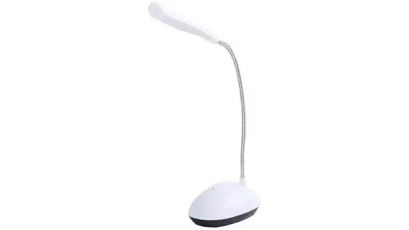 imagem de uma mini luminária de mesa na cor branca